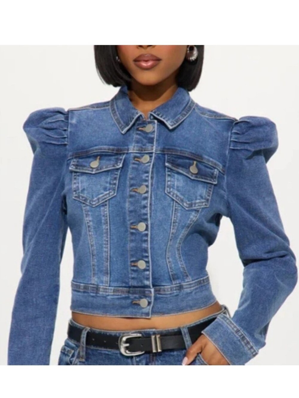 PUFF SLEEVE Denim Jean Jacket